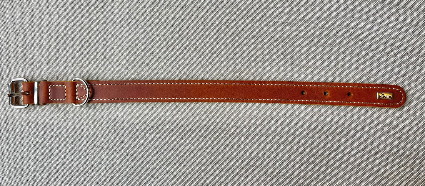 Collier en cuir cognac