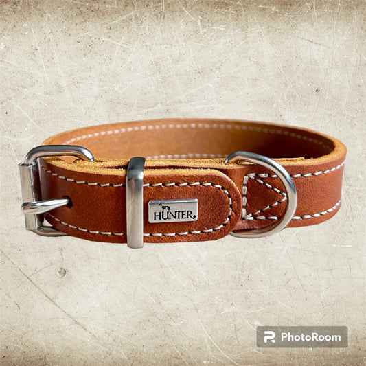 Collier en cuir cognac
